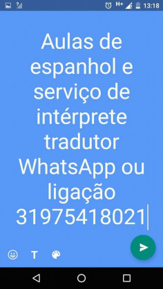 Aulas de espanhol e Serviço de intérprete tradutor  